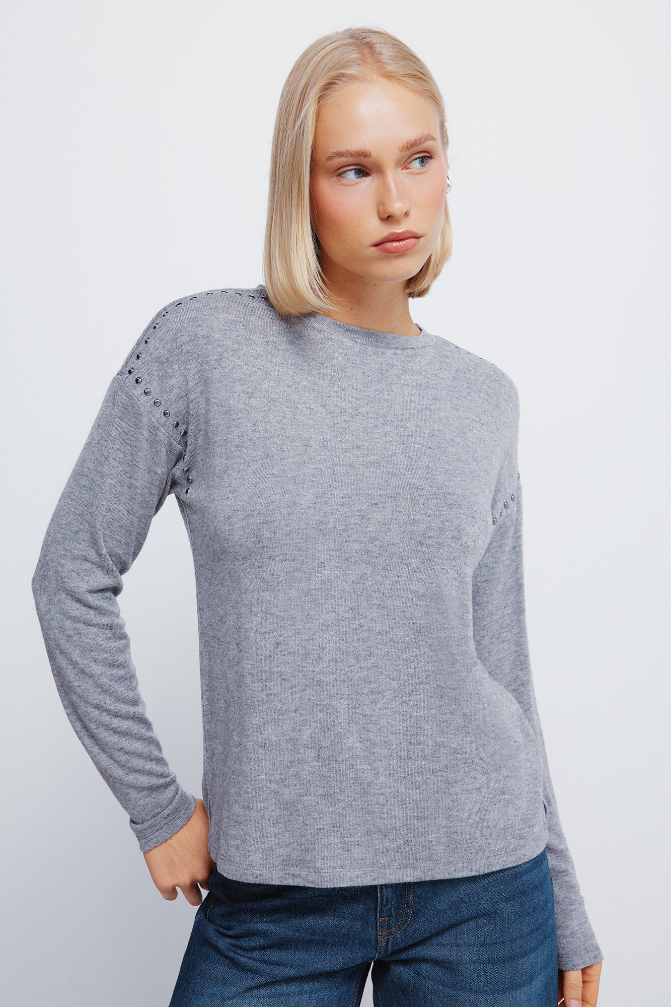 Springfield Camiseta punto cortado tachas