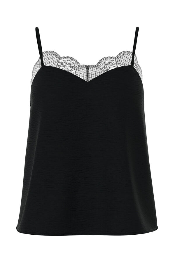 Pieces Top de renda preto