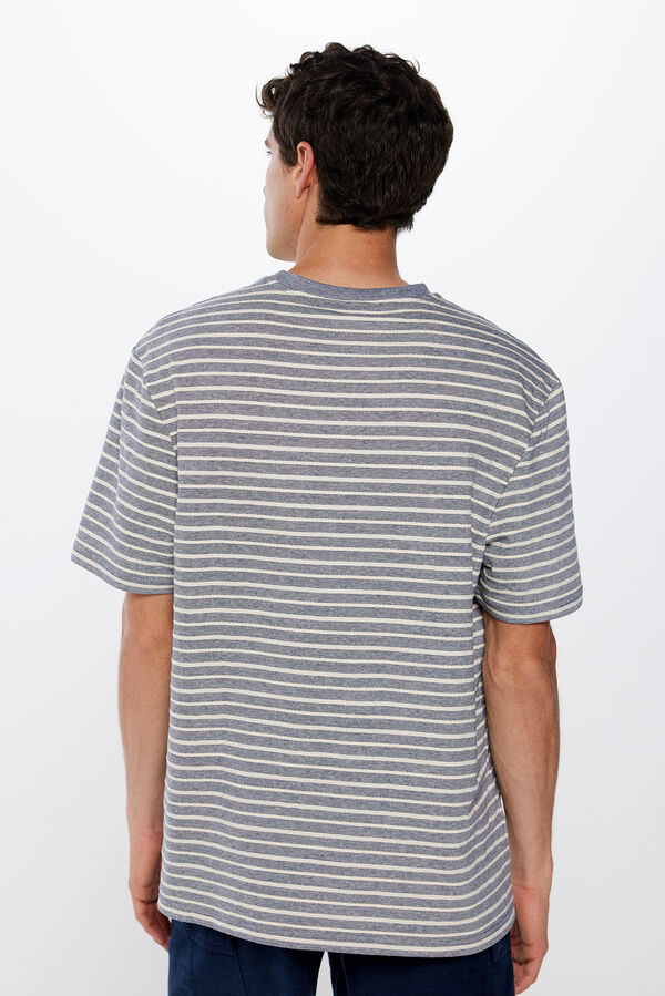 Springfield Textured stripe T-shirt blue