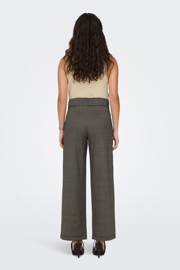 Springfield Checked wide-leg trousers brown