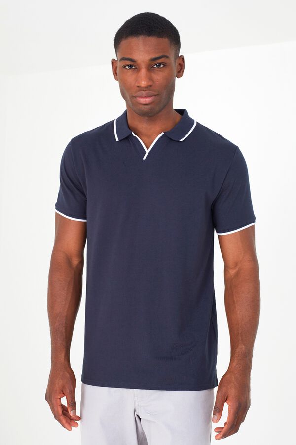 Brave Soul Polo con color en contraste azul