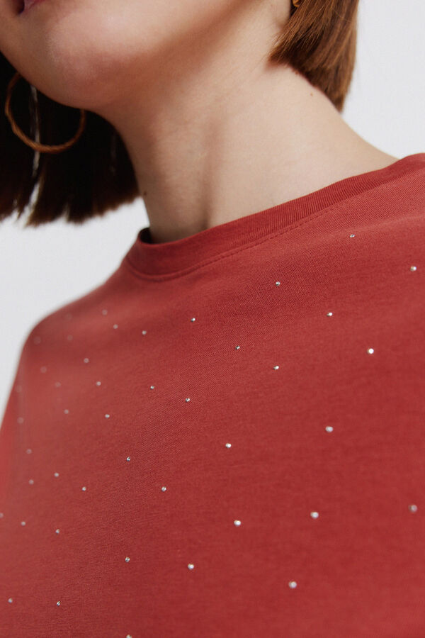 Springfield Polka-dots short sleeve T-shirt beige