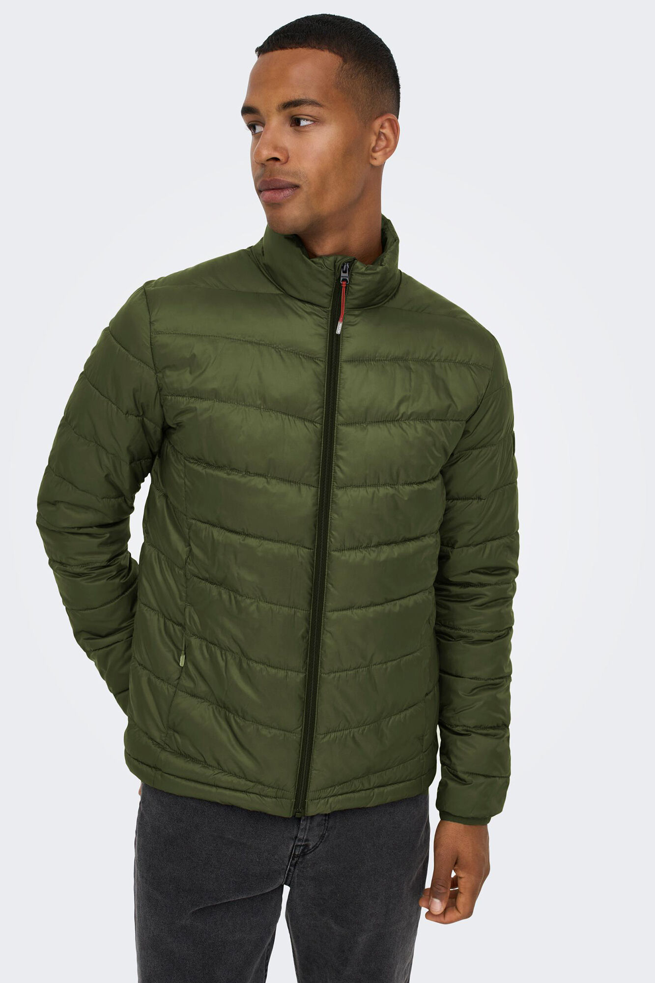 Mens quilted clearance jacket green