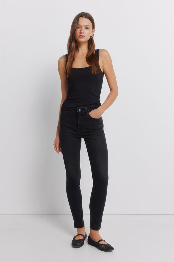 Springfield Slim cropped jeans black