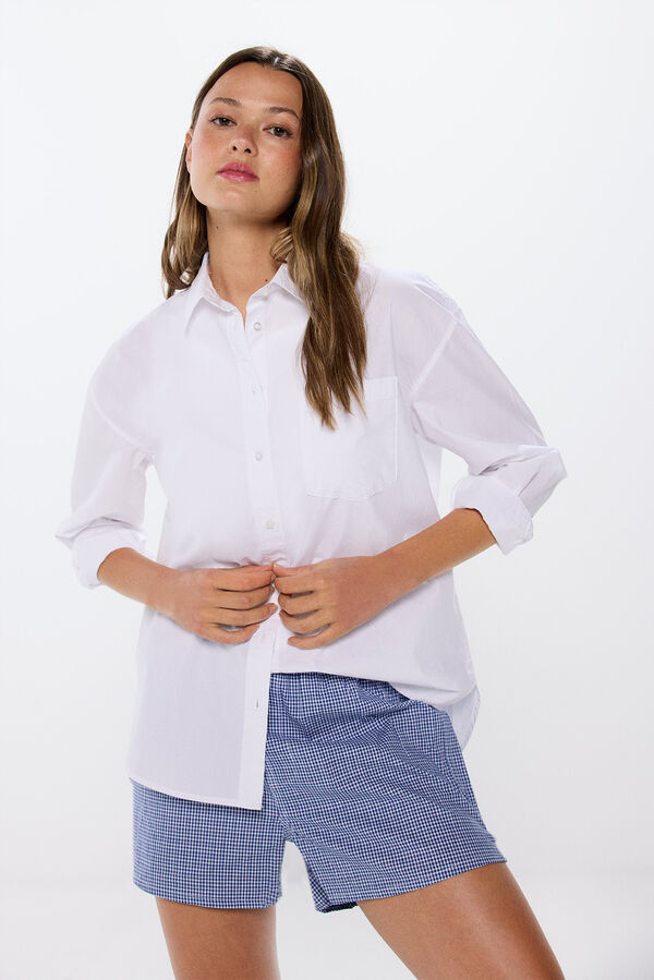 Springfield Oversized cotton shirt  white