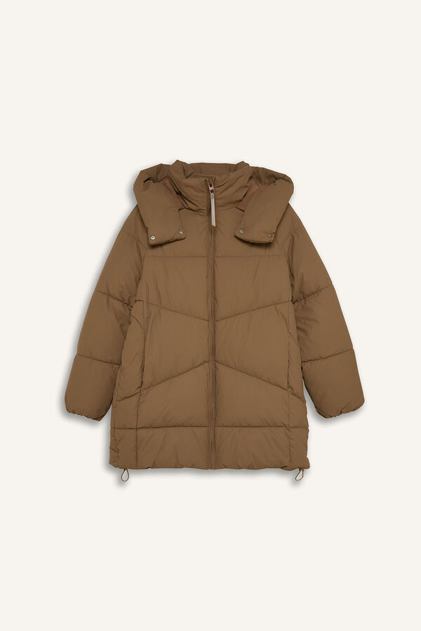 DeFacto Waterproof parka with hood nude