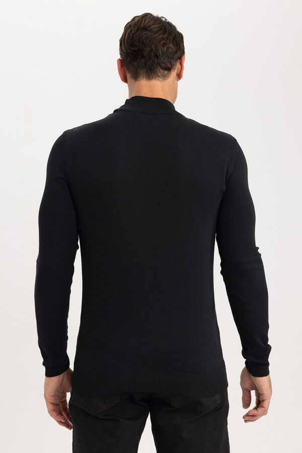 DeFacto Half high neck jumper black