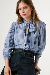 Pepe Jeans Striped Poplin Shirt Plava