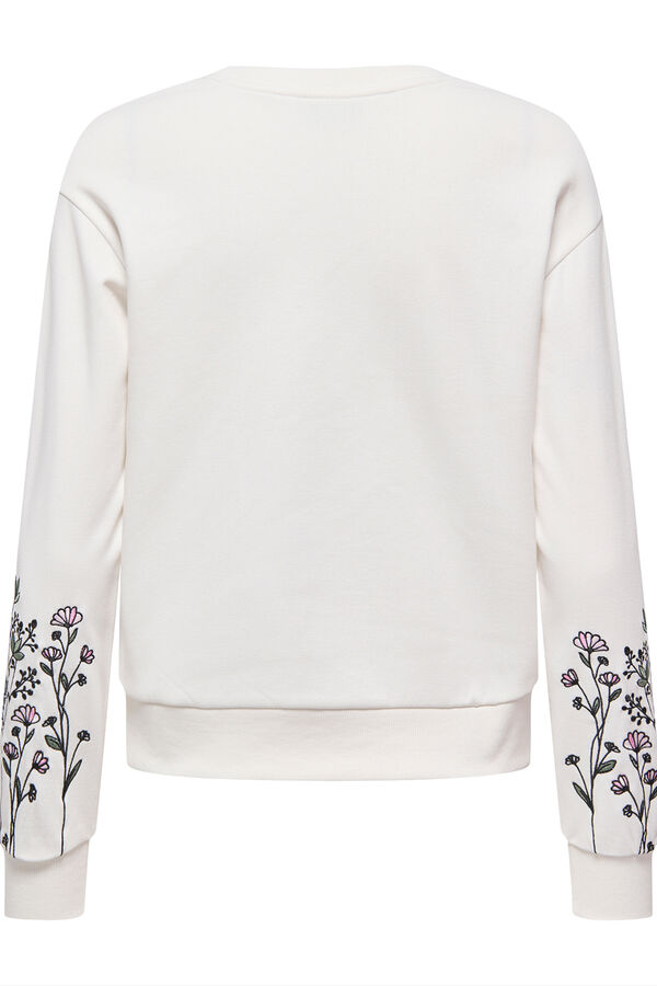 JDY Rundhals-Sweatshirt Wei&szlig;