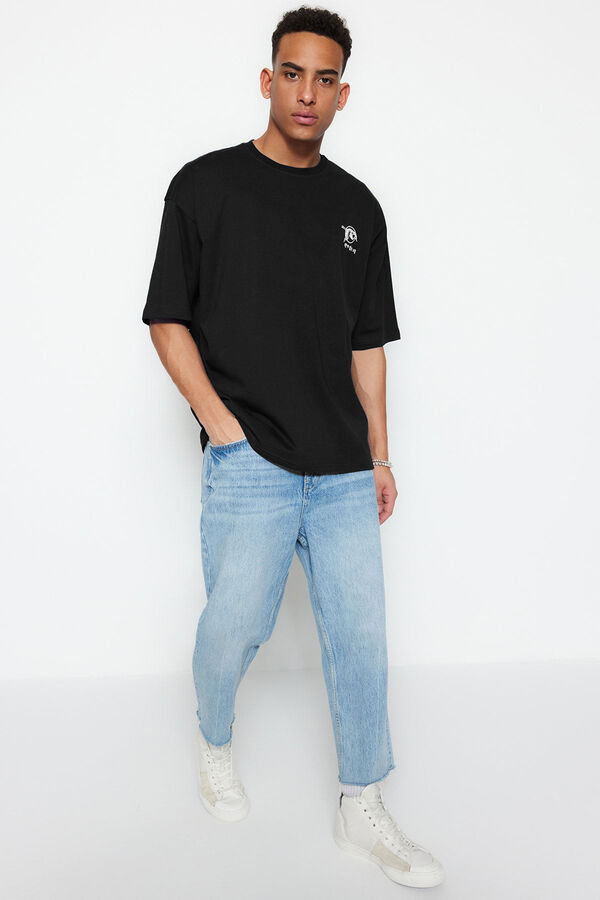 Trendyol Camiseta oversize negro