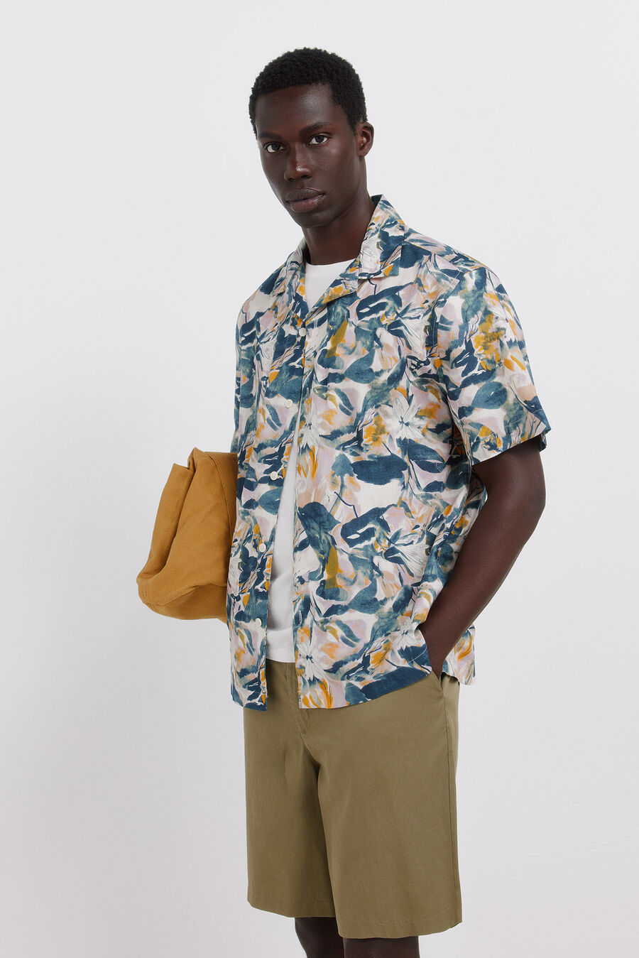 Camisa lino manga corta