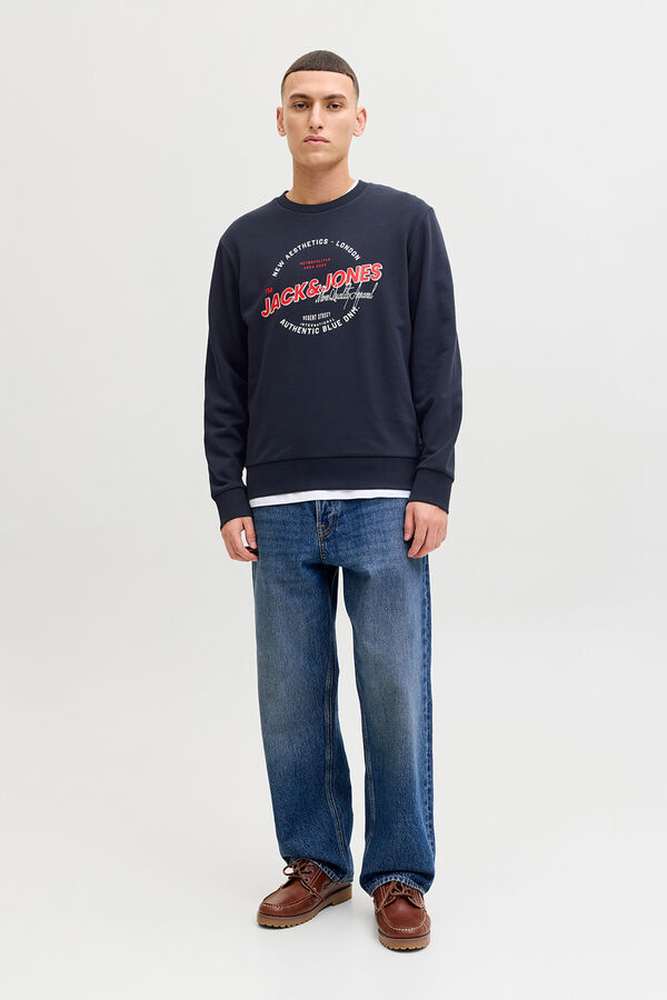 Jack & Jones Large logo sweatshirt bleu