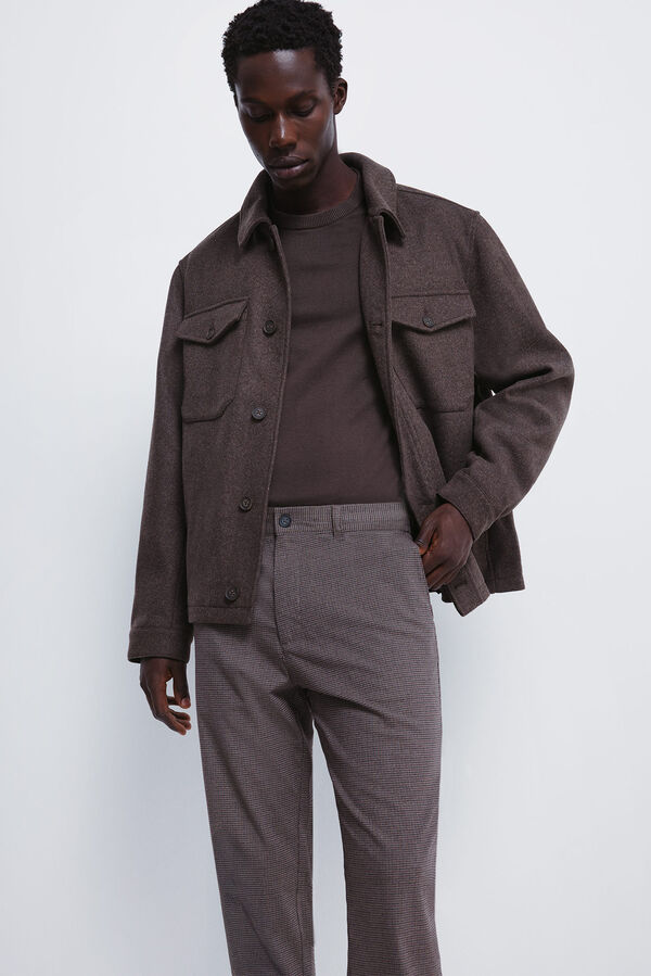 Springfield Slim fit, structured trouser nude