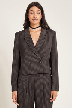 Springfield Cropped blazer with shoulder pads brown