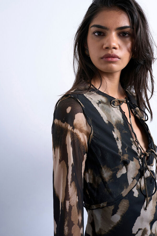 Topshop Vestido midi de viscose preto