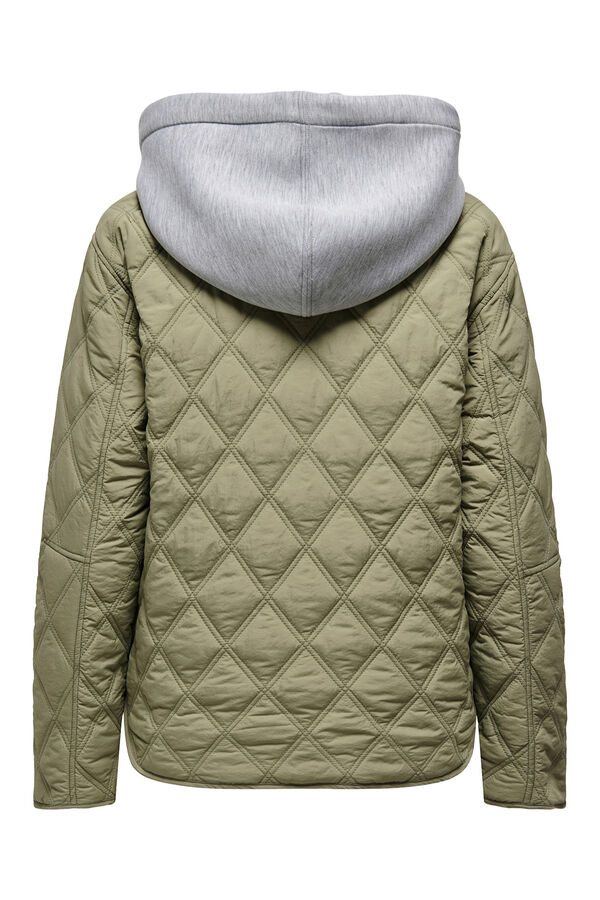 Only Chaqueta acolchada con capucha kaki