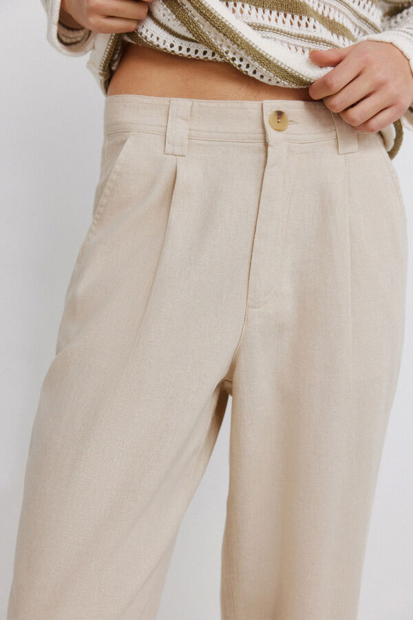 Springfield Linen trousers nude
