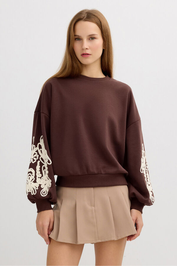 Inside Sudadera cuello redondo marr&oacute;n