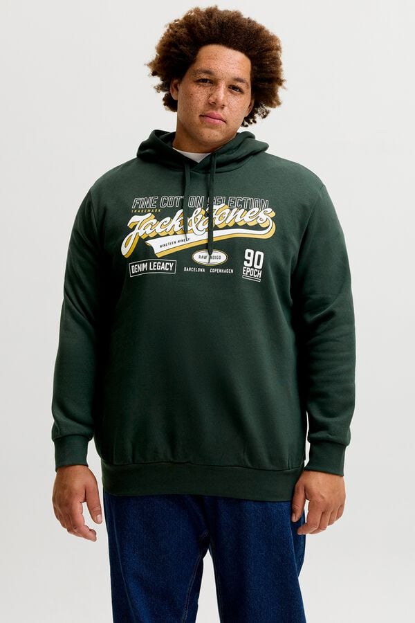 Jack & Jones PLUS Sweatshirt regular com capuz azul