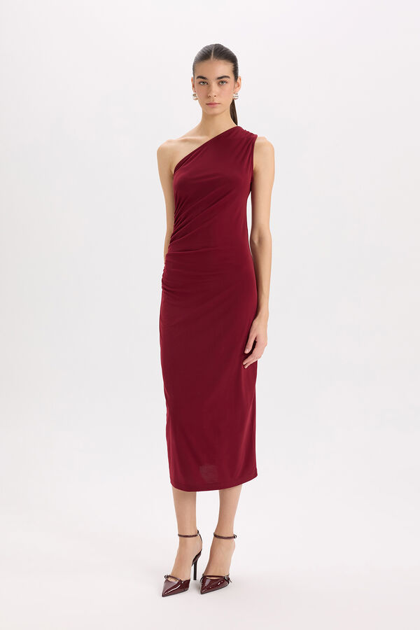 DeFacto Vestido midi ajustado estampado