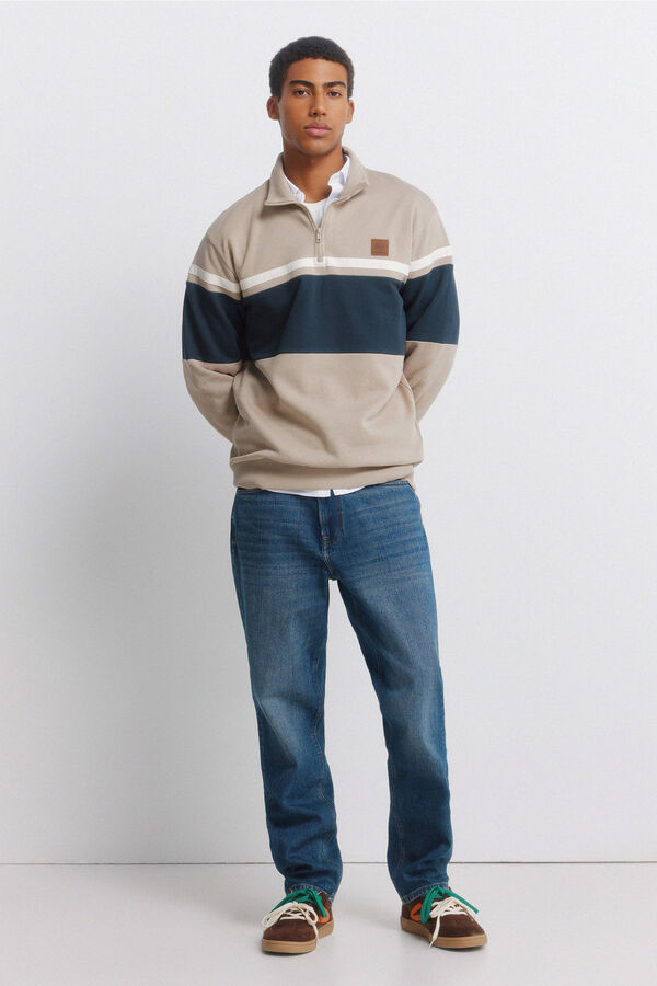 Springfield Zip cut sweatshirt nude