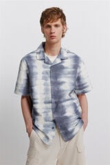 Springfield Printed bowling short sleeve shirt blue