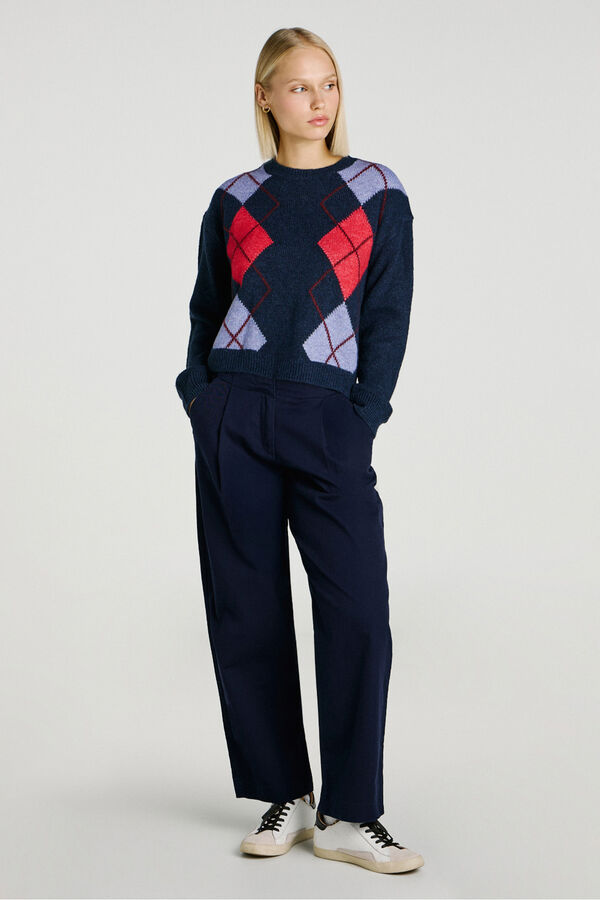 Jack & Jones Jersey de punto rombos azul