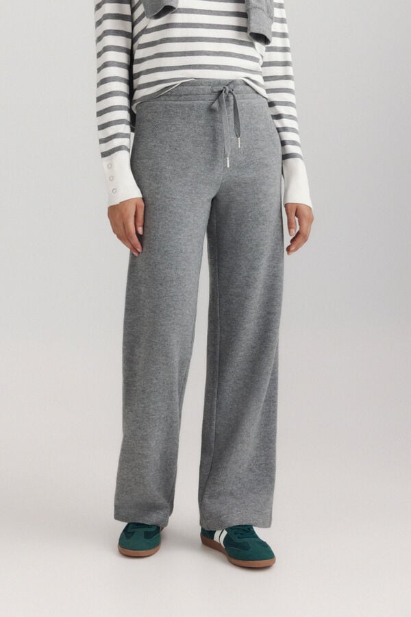 Springfield Soft sole wide leg sports trousers grey