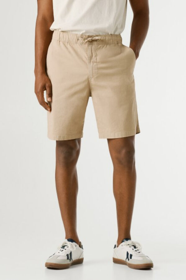 Pepe Jeans Pantal&oacute;n corto popelin beige