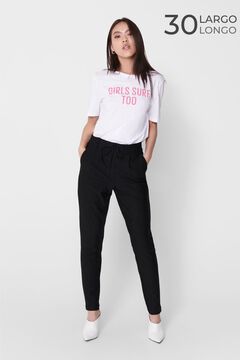 Springfield Pleated drawstring trousers fekete