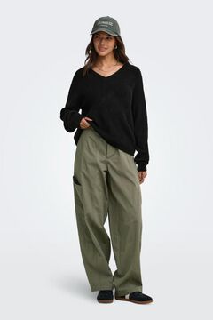 JDY Pullover mit V-Ausschnitt Schwarz