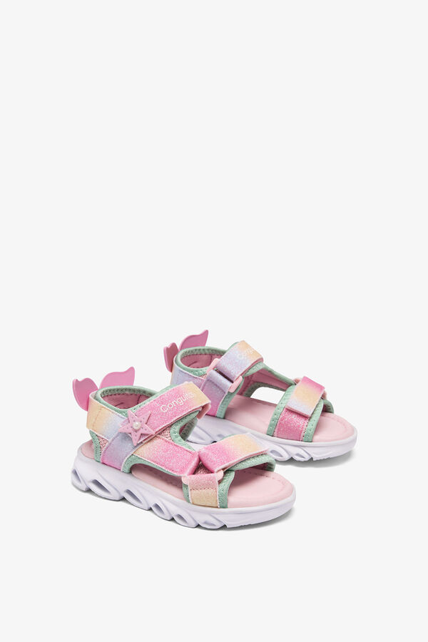 Conguitos Sand&aacute;lias com luzes fantasia rosa