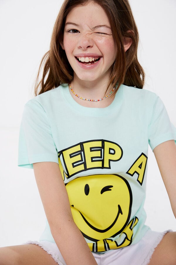 Springfield Camiseta Smiley niña verde