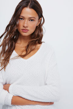 Springfield Pull en chenille avec d&eacute;collet&eacute; en dentelle