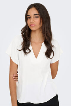 JDY Blusa manga corta lino