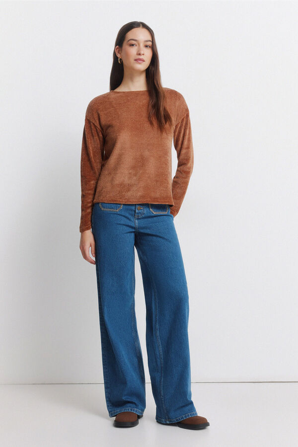 Springfield Camiseta chenilla tachas marrón