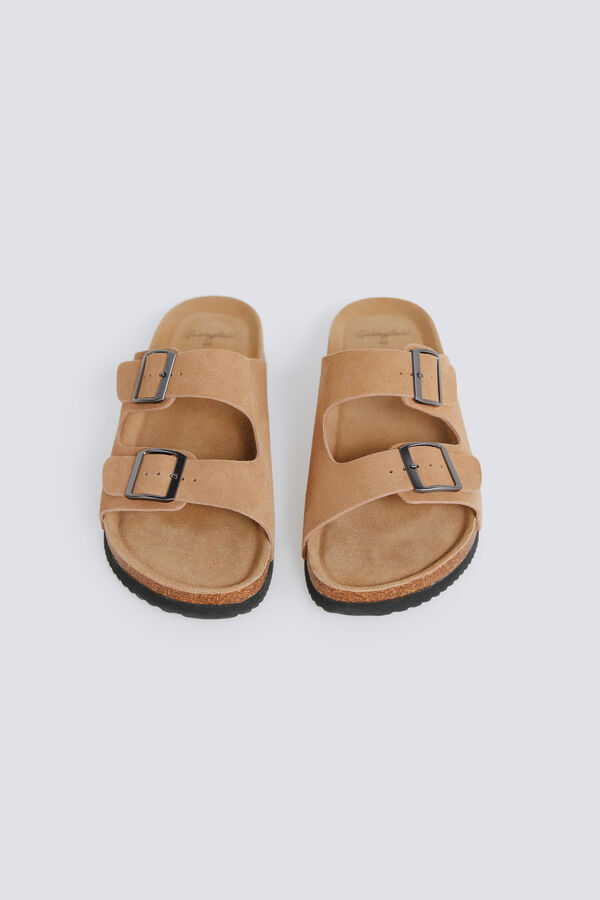 Springfield Leather double buckle sandal nude
