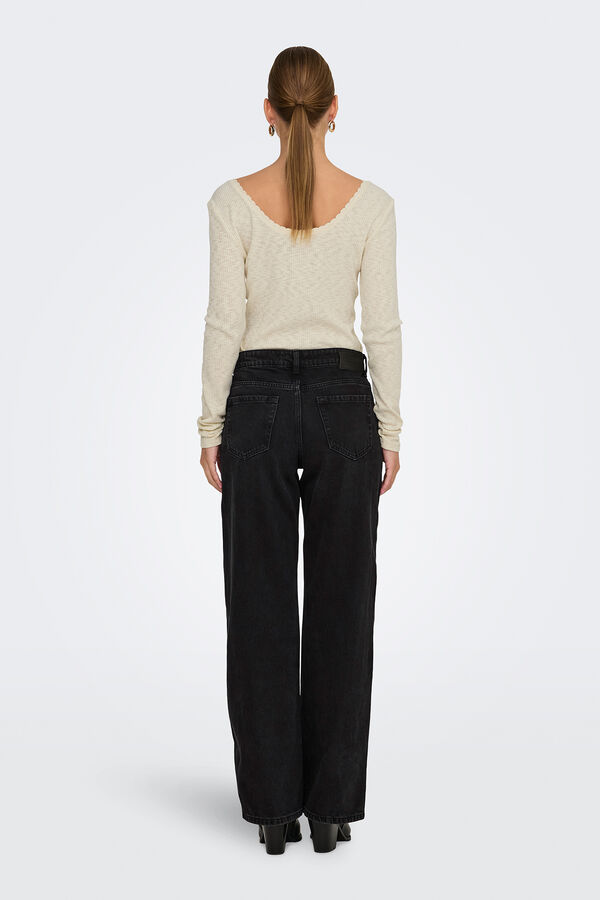 Only Jeans estilo largo preto