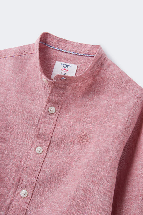 Springfield Boys' linen shirt ružičasta