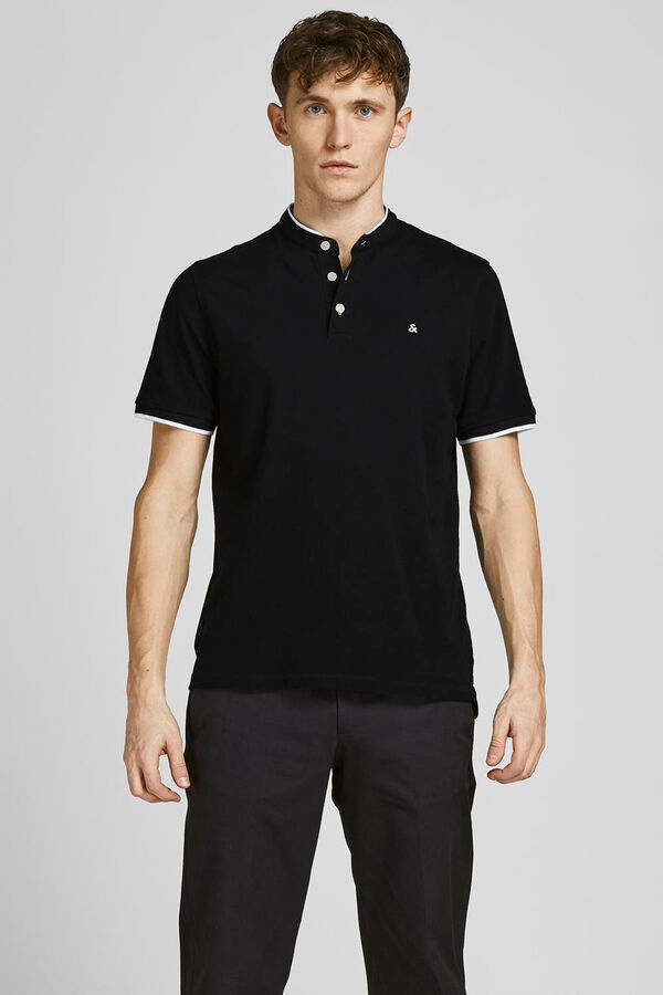 Jack & Jones Slim fit Mao polo black