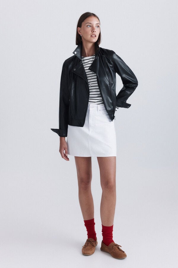 Springfield Faux leather jacket black