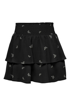 Springfield Short floaty skirt with ruffles black