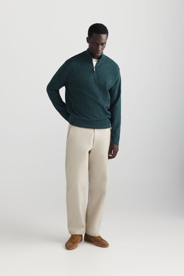 Springfield Plain funnel neck jumper green