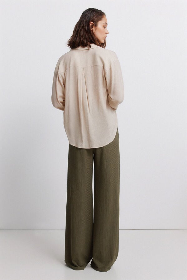 Springfield Wide leg structure long trousers printed