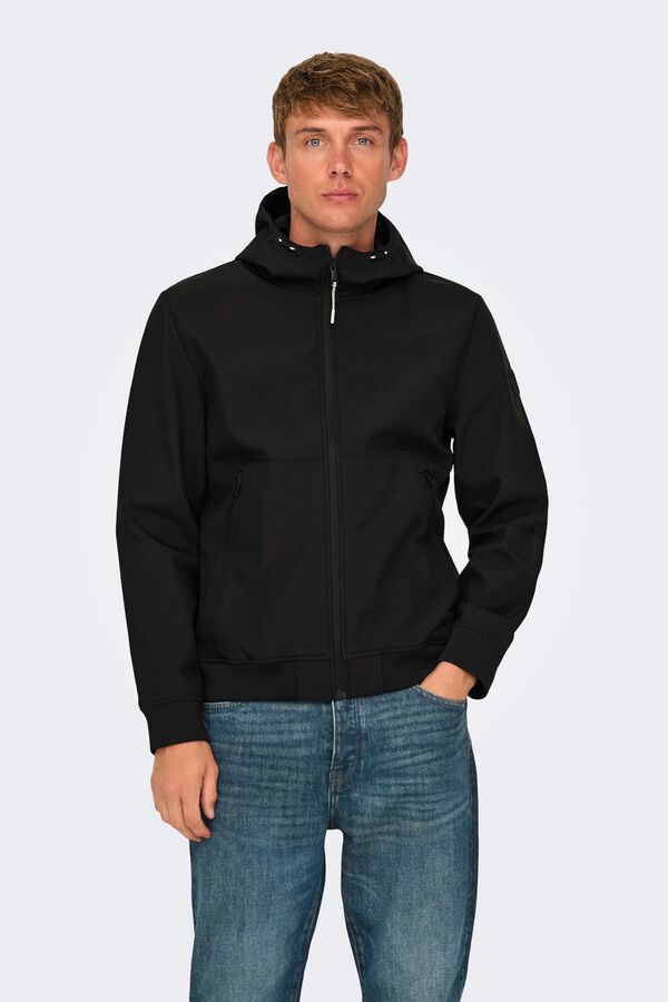 Only & Sons Casaco t&eacute;cnico estilo bomber para homem preto