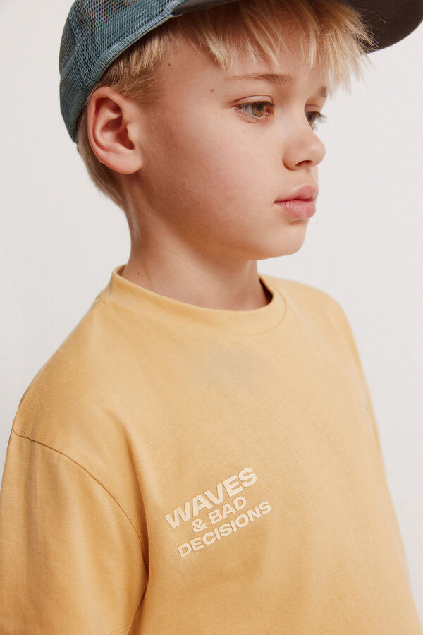 Springfield Kids Dečija majica kratkih rukava sa talasima Žuta