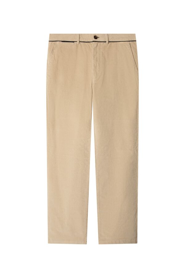 Springfield Chino pantalone od mikro somota uskog kroja Bež