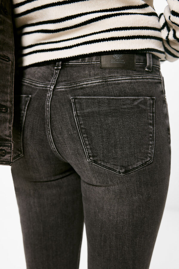 Springfield Jeans Slim Cropped Lavagem Sustentável cinza