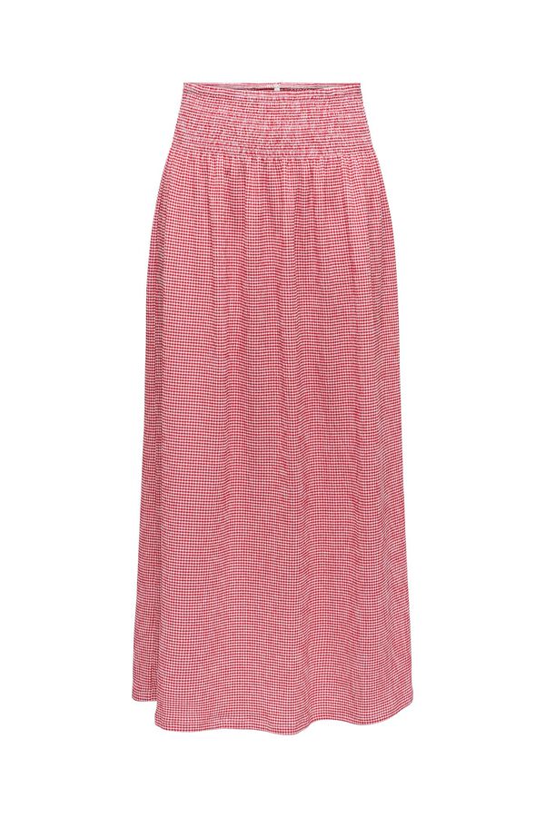Only Falda larga vichy rojo