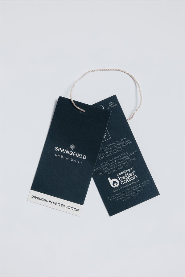 Springfield T-shirt en popeline bleu